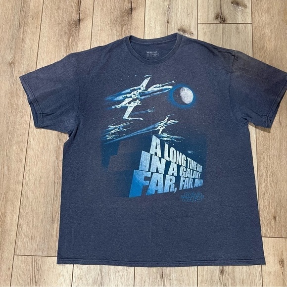 STAR Wars gray short sleeved T shirt "A Long Time Ago...." spell out quote, XL. - Picture 6 of 12